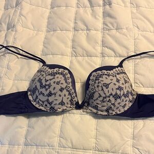 Victoria's Secret Lace Bra in Purple and Cream